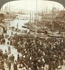 The harbor, N.W. from the market-place in Bergen, the greatest fish market of Norway c1905. Creator: Unknown
