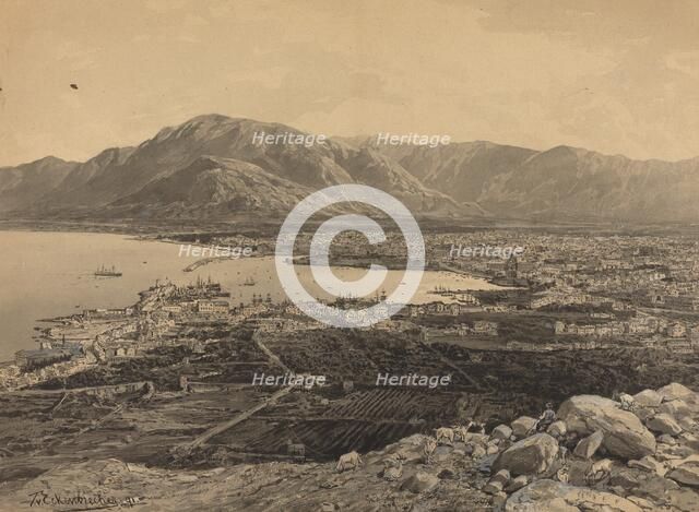 The Harbor of Piraeus, 1891. Creator: Themistocles von Eckenbrecher.