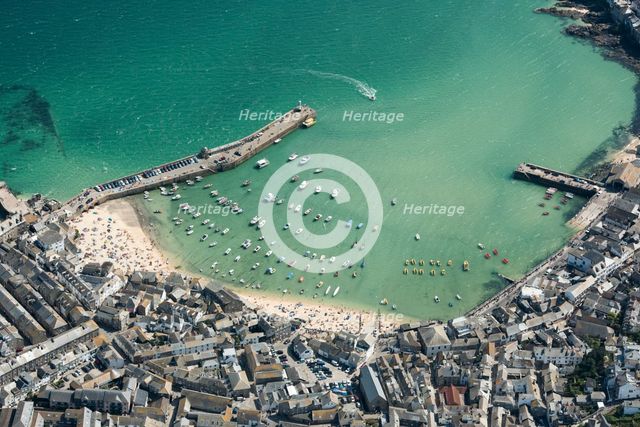 The harbour and beaches, St Ives, Cornwall, 2016. Creator: Damian Grady.