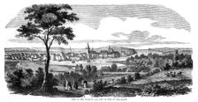 The harbour and city of Kiel, northern Germany, 1855