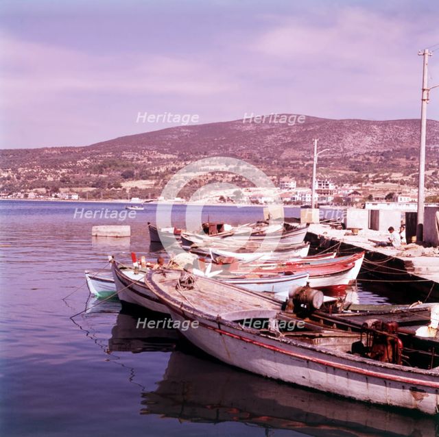 The harbour, Kusadasi, Turkey, c1955.  Creator: Arthur Charles Kirby Ware.