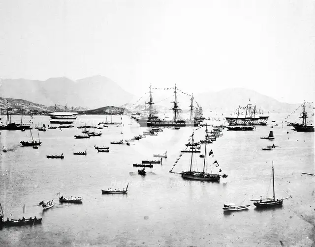 The harbour, Hong Kong, 1981 (from a negative of 1869). Creator: John Thomson.