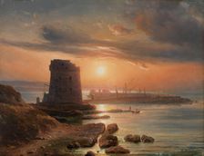 The Harbour in Agrigento, 1839. Creator: Thomas Fearnley