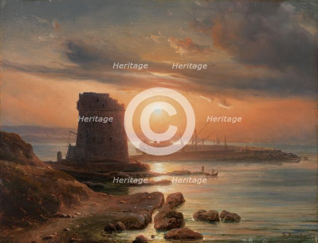 The Harbour in Agrigento, 1839. Creator: Thomas Fearnley.