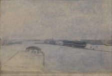 The Harbour of Copenhagen seen from Kvæsthusgade, 1908. Creator: Vilhelm Hammershøi