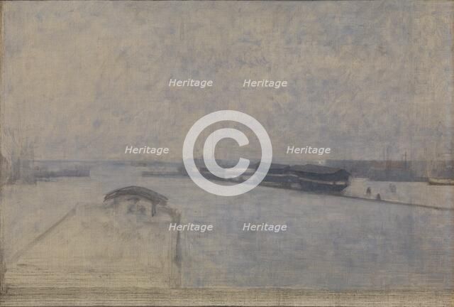 The Harbour of Copenhagen seen from Kvæsthusgade, 1908. Creator: Vilhelm Hammershøi.