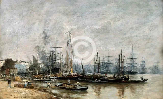 'The Harbour of Bordeaux', 1874. Artist: Eugene Louis Boudin