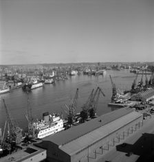 The harbour of Gothenburg, Sweden, 1960. Creator: Torkel Lindeberg