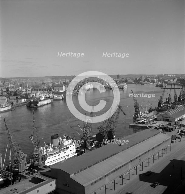 The harbour of Gothenburg, Sweden, 1960. Creator: Torkel Lindeberg.