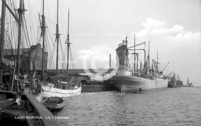 The harbour of Landskrona, Sweden 1925, Artist: Unknown