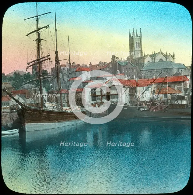 The harbour, Penzance, Cornwall, late 19th or early 20th century. Artist: Church Army Lantern Department