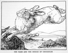 The Hare and the Bridge of Crocodiles 1925. Creator: Unknown