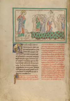 The Harp-Playing Victors on the Sea of Glass; Dyson Perrins Apocalypse, about 1255-1260. Creator: Unknown