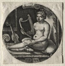 The harpist, 1544. Creator: Georg Pencz (German, c. 1500-1550)