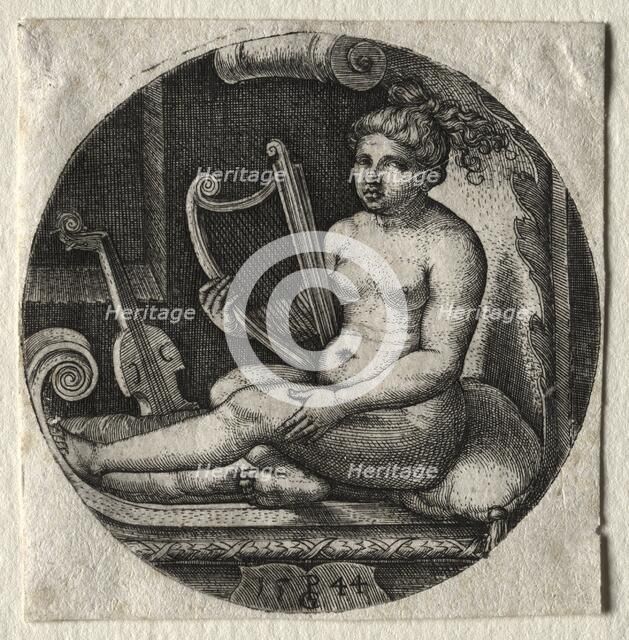 The harpist, 1544. Creator: Georg Pencz (German, c. 1500-1550).
