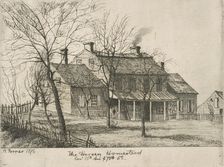 The Harsen Homestead, Corner of 10th Avenue and 70th Street (from Scenes of Old New York), 1876. Creator: Henry Farrer
