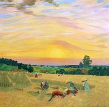 The Harvest 1914. Artist: Boris Mikhajlovich Kustodiev