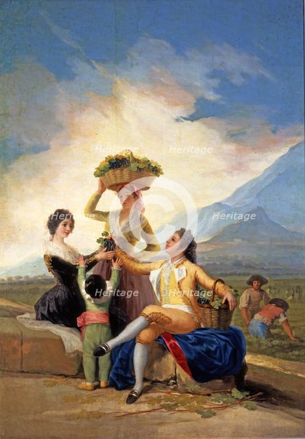 The Harvest or the Autumn', 1786, cardboard for the tapestry of the series 'The four seasons', ma…