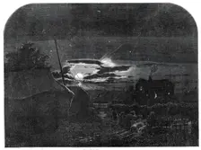 "The Harvest Moon", by E. Warren, from the exhibition of the New Water-colour Society, 1860. Creator: Horace Harral