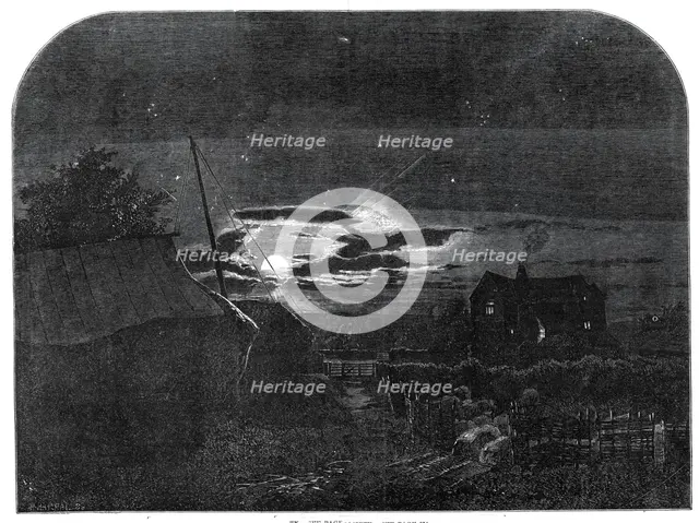 "The Harvest Moon", by E. Warren, from the exhibition of the New Water-colour Society, 1860. Creator: Horace Harral.