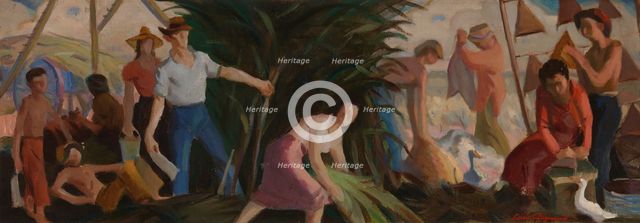 The Harvest (mural study, Abbeville, Louisiana Post Office), ca. 1938-1939. Creator: Louis Raynaud.