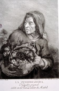The harvester woman engraving by Murillo