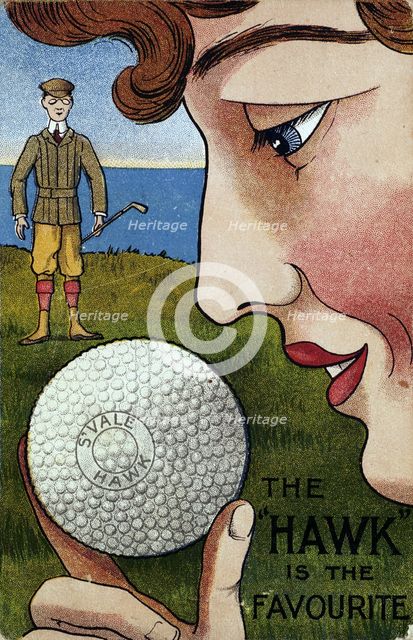 'The Hawk is the favourite' postcard. Creator: Unknown.