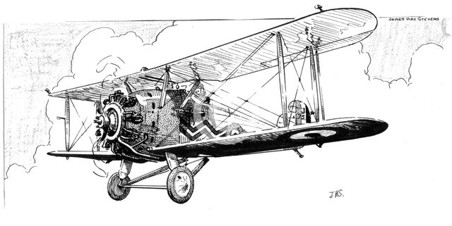 The Hawker Danecock aeroplane, c1920s.Artist: James Hay Stevens
