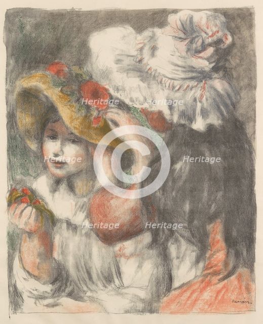 The Hat Pinned with Flowers (Le Chapeau Épinglé), 1898. Creator: Pierre-Auguste Renoir.