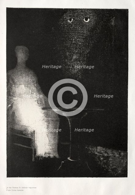 The Haunted House: I Continued to Gaze on the Chair, and Fancied I Saw on it a Pale Blue..., 1896. Creator: Odilon Redon (French, 1840-1916); Auguste Clot (French, 1858-1936).