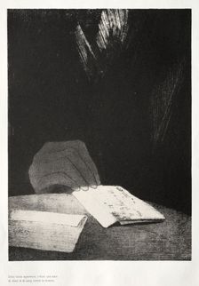 The Haunted House: It Was a Hand, Seemingly as Much of Flesh and Blood as My Own, 1896. Creator: Odilon Redon (French, 1840-1916); Auguste Clot (French, 1858-1936)
