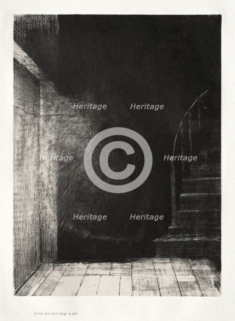The Haunted House: We Both Saw a Large Pale Light, 1896. Creator: Odilon Redon (French, 1840-1916); Auguste Clot (French, 1858-1936).
