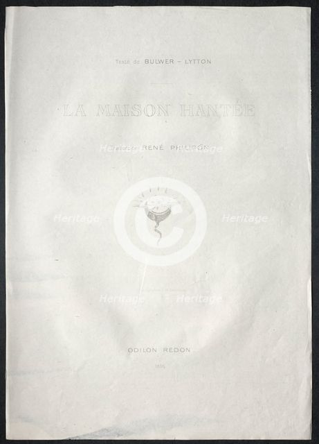 The Haunted House: Title Plate, 1896. Creator: Odilon Redon (French, 1840-1916); Auguste Clot (French, 1858-1936).