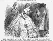 The Haunted Lady, Or "The Ghost" In the Looking-Glass 1863. Creator: John Tenniel