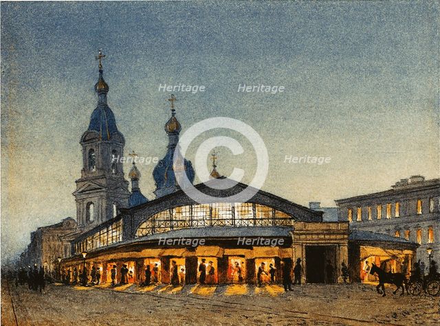 The Hay The Sennaya Square and the Saviour Church in Saint Petersburg. Artist: Lytkin, Anton Sergeevich (1840-1901)