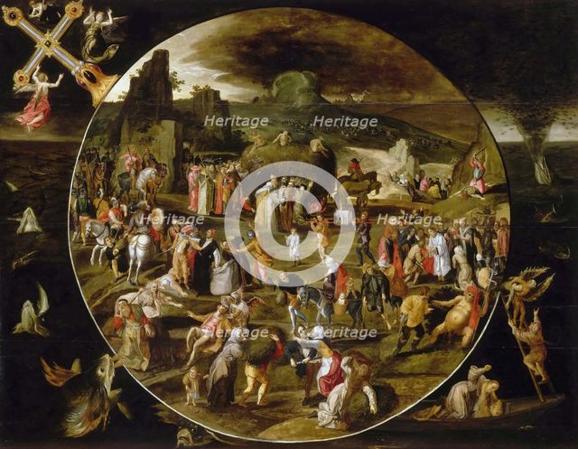 The Haywain, Allegory of the Vanity of the World. Artist: Mostaert, Gillis (1534-1598)