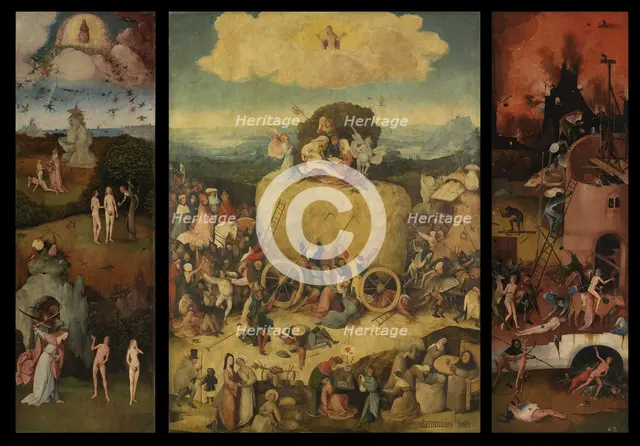 The Haywain (Triptych), c. 1516. Artist: Bosch, Hieronymus (c. 1450-1516)