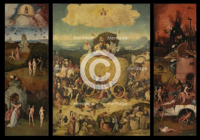 The Haywain (Triptych), c. 1516. Artist: Bosch, Hieronymus (c. 1450-1516)