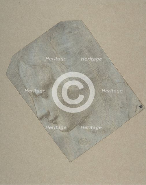 The Head of a Woman in Profile Facing Left, 1490-1500. Creator: Follower of Leonardo da Vinci.