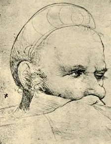 The head of a crossbowman taking aim, 1514-1515, (1943). Creator: Hans Holbein the Elder