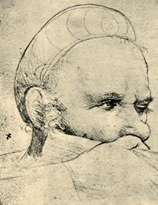 The head of a crossbowman taking aim, 1514-1515, (1943). Creator: Hans Holbein the Elder