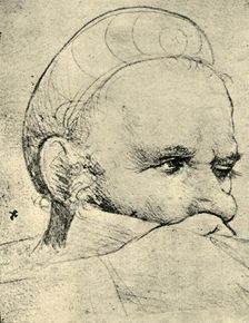 The head of a crossbowman taking aim, 1514-1515, (1943). Creator: Hans Holbein the Elder