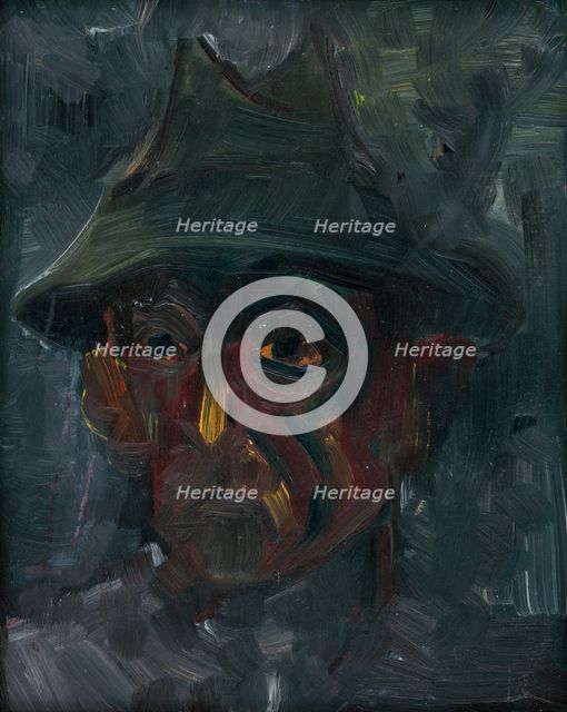 The head of a Man in a Hat, 1940-1944. Creator: Arnold Peter Weisz-Kubincan.