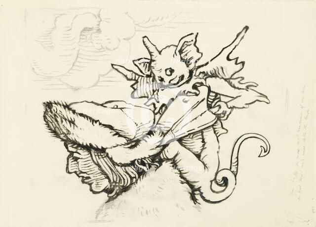 The Head of a Miser: enlarged Drawing from Lützelburger's Woodcut of 'The Councillor', before 1871.  Creator: John Ruskin.