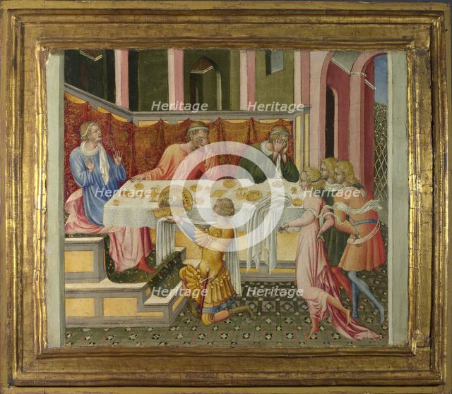 The Head of John the Baptist brought to Herod (Predella Panel), 1454. Artist: Giovanni di Paolo (ca 1403-1482)