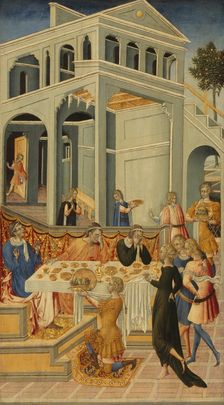 The Head of Saint John the Baptist Brought before Herod, 1455/60. Creator: Giovanni di Paolo