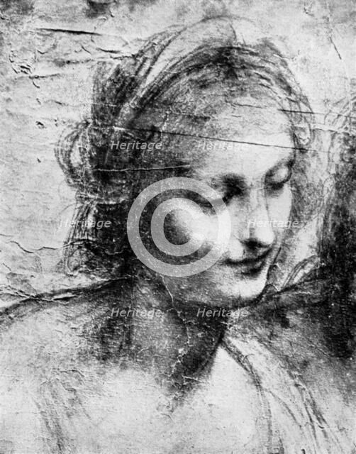 The head of the Madonna, 15th century (1930s).Artist: Leonardo da Vinci