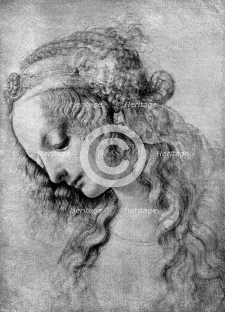 The head of the Madonna, 15th centuy (1930).Artist: Andrea del Verrocchio Artist: Unknown