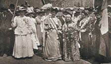 The head of the Women's Sunday Procession to Hyde Park, London, 21 June 1908