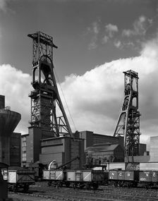 The headgear at Clipstone Colliery, Nottinghamshire, 1963. Creator: Michael Walters